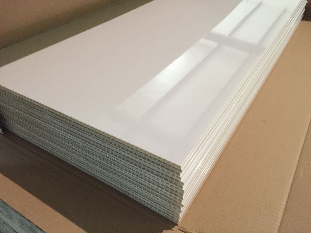 Ivory White PVC Ceiling Panels Glossy Oil Protecting Plastic Ceiling Tiles 603mm x 1210mm